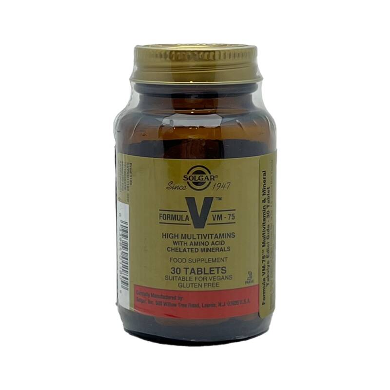Solgar VM-75 N30 Tablet — vitamin A, C, E, sink, multi vitamin goz sagligi ucun